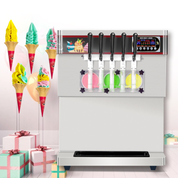 CE Rohs ETL Certified 3 Cylinder Fruit Ice Cream Machine with Air