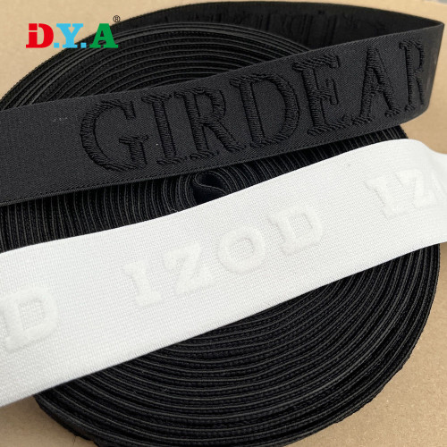 Schwarz -Weiß -Präge -Effekt Jacquard Elastic Band