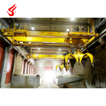 Double Girder Overhead Crane with Scrap Grab Bucket - 100 Ton Price in Malaysia