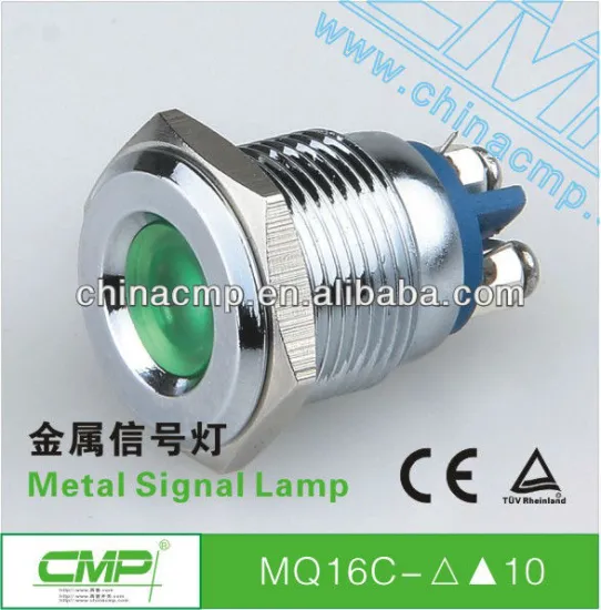 CMP 16mm Waterproof Chromium plated brass led signal light