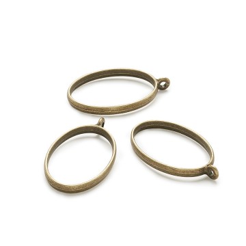 Pandahall Oval Rack Plating Alloy Open Back Bezel Pendants: Unique Jewelry Design