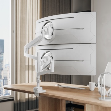 Doppio supporto per desktop ultrawide pesante per schermo curvo da 57 pollici