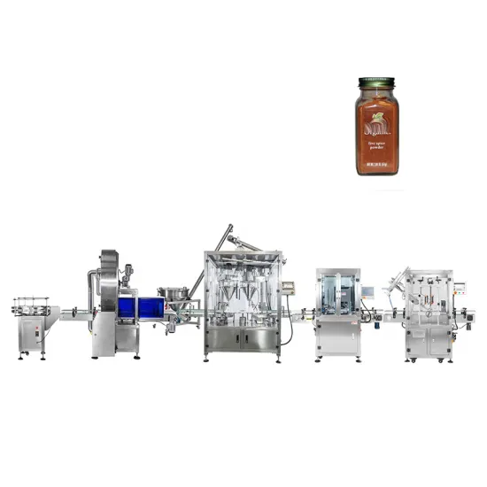 Automatic Canning Line for Spice Powder: Coconut Milk Powder Filling, Sealing, Labeling, and Packing Machinery