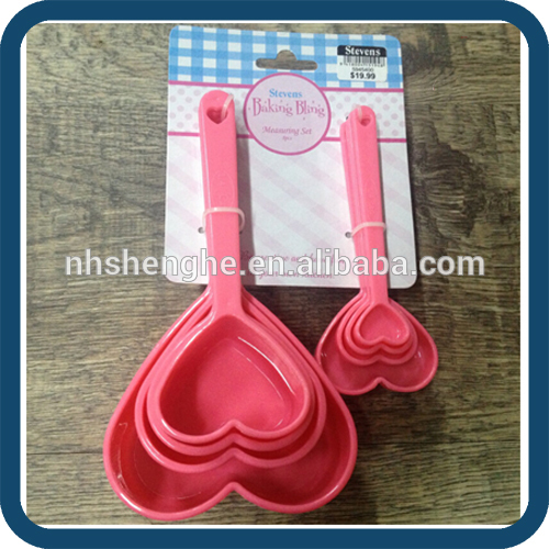 8pcs Plastic Heart Shape Measuring Spoon Set