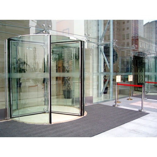 All Glass Revolving Doors with Force-sensitive Door Leafs