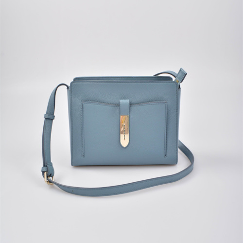 Square Shape Crossbody Bag in Leather extra pockets