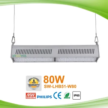 High lumen outdoor waterproof lighting 80w linear led high bay light