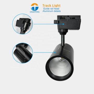 Modern Supermarket Mount White Black Spotlights Fixture Adapter Ceiling Track Lighting for LED Fixtures