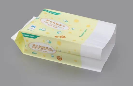 Laminated Adhesive Sticker Side Gusset Bag For Baby Wet Tissue