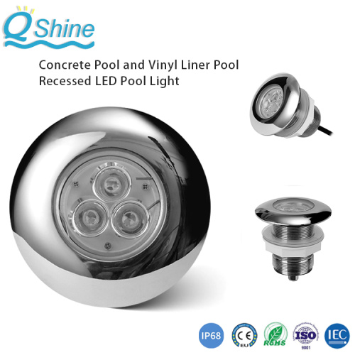 luminaire LED pour piscine en fibre de verre et vinyle