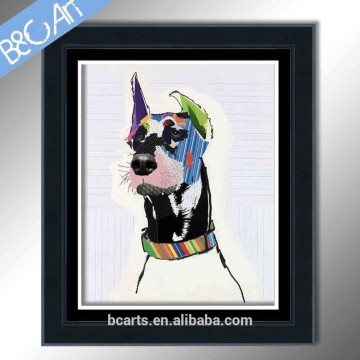 modern cartoon Doberman Pinscher dog art painting