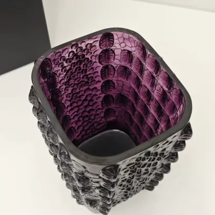 Lalique Premier French Style Croco Crystal Tabletop Vase