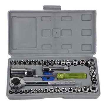 1/2", 3/8, & 1/4" Auto Car Repair Tool Set with Socket and Plastic Toolbox