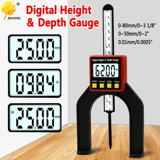 Digital Depth Gauge LCD Height Gauges Calipers With Magnetic Feet For Router Tables Woodworking Measuring Tools