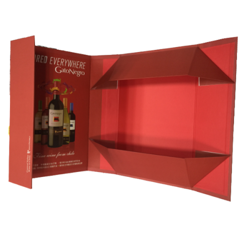 Custom recycled red foladbale paper boxes with magnet