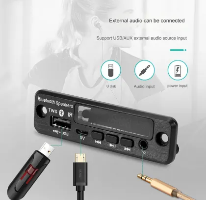 5V MP3 Decoder Board with Color Screen and Wireless Audio for Car Accessories