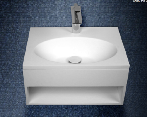 Acrylic stone resin wall-hung washbasin for bathroom