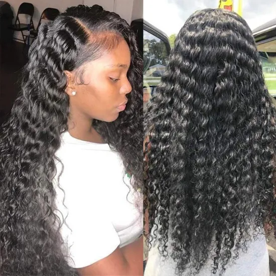 Brazilian Deep Wave Transparent 13X4 Lace Frontal Wig HD Lace Front Human Hair Wigs For Women 4X4 Deep Wave Lace Closure Wig