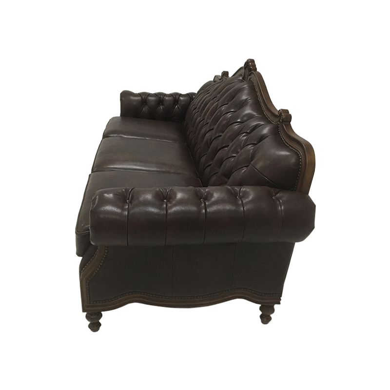 Vintage carved grand sofa for three people