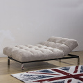 Metalen Benen White Fabric Folding Sofa Bed