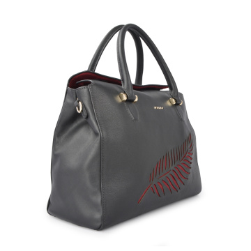 Genuine Leather Black Large Tote Bag For Lady