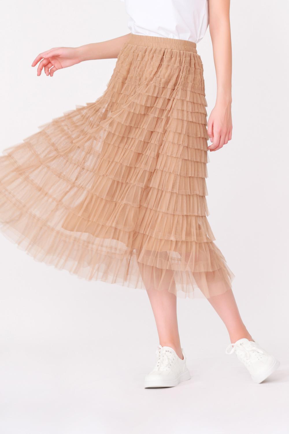 Lace Pleated half-length Skirt