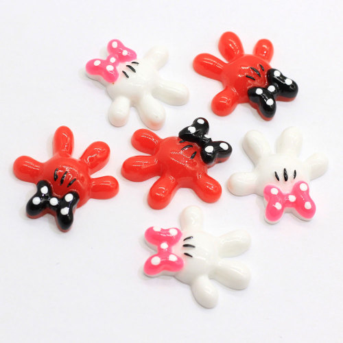 Cartoon Figur flache Rückseite Bowknot geformte Harz Perlen handgemachte Kinder Spielzeug Dekor Perlen Charms Room Desk Ornamente Cabochon