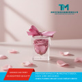 Cubo de vitrine de caixa de flor rosa acrílica