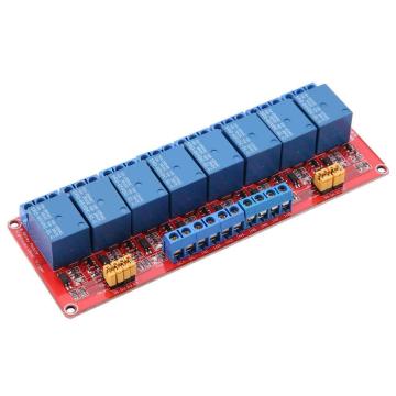 Modulo di relè a 8 canali OEM/ODM Red Scheda con OptocOupler (5V/12V/24V)