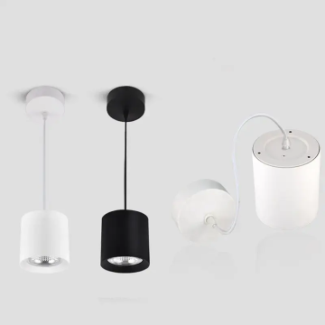 Wodoodporna powierzchniowa powierzchnia montowana na powierzchni sufitowej cylinder wiszący wisi w dół w dół przeciwpośrednie Cob Downlight