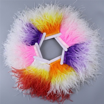 10-15cm Multi-Color Ostrich Feather Trim: Ideal for DIY Costumes, Sewing, Luxury Boutique Dresses & Weddings