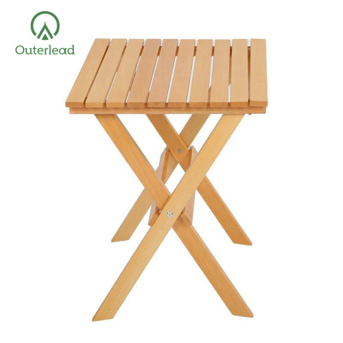 aluminium camping table Natural Color Wooden Folding Portable Wood Table Manufactory