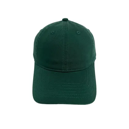 Unstructured Cotton Dad Hat in Solid Forest Green