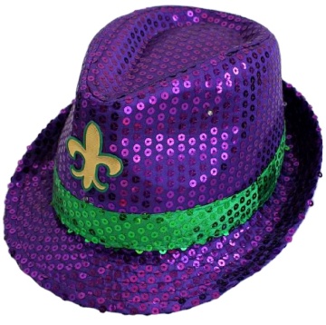 Customized Mardi Gras Purple Yellow Green Paillon Hut