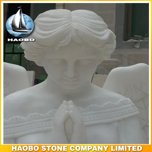 White Marble Angle Sculpture for cemetery or Church yard