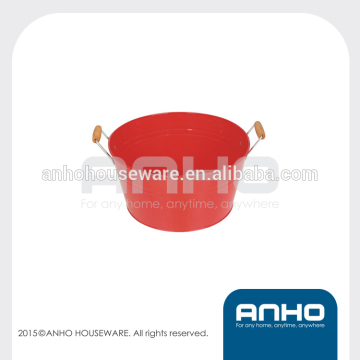 Superior Quality Galvanized Round Bucket Decorative Home Gardening