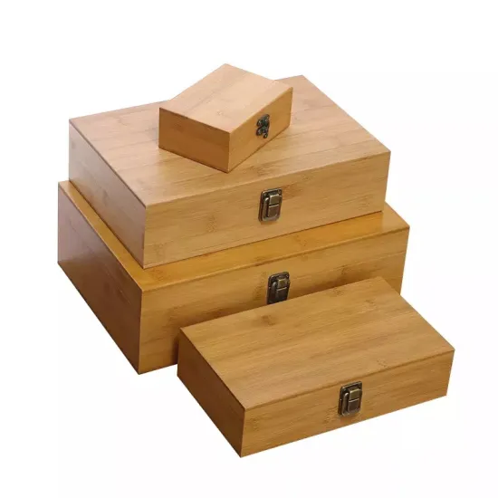 Handmade Custom Wooden Bamboo Box with Magnet Lid