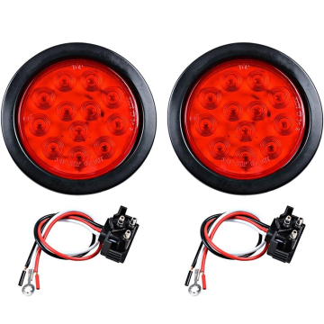 4 Inch Round 12 LED Tail Lights - Stop, Turn, Tail, Back-up, Reverse, Fog Lights with Grommet and 3-Prong Wire Pigtails for Truck Trailer RV" 

However, for a more concise and SEO-friendly title, you might consider:

"4 Inch LED Tail Lights for Truck Trai