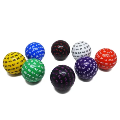 Custom 50mm Acrylic D100 Dice for Board Games