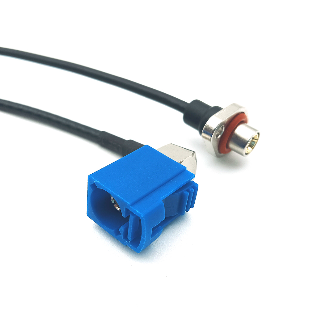 Angled Fakra Female to Waterproof SMB Female Cable