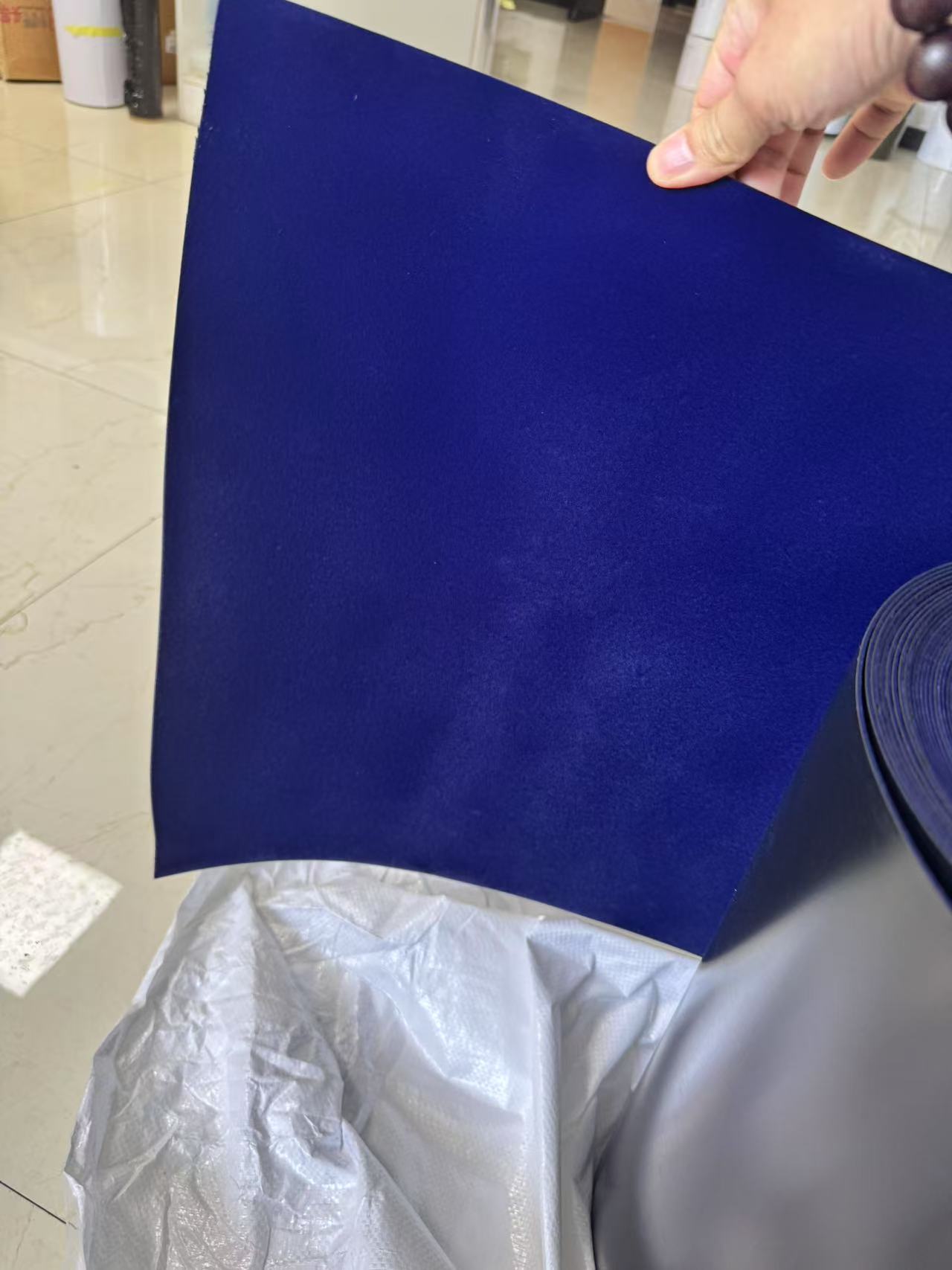 Purple PVC/PS flocking film cosmetic packaging