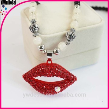 Manufacturers selling fashion sweater chain lips necklace