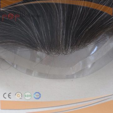 Fine Lace Full Handtied Lace Base Natural Black Hair Mixed Grey Hair Mens Hair Piece