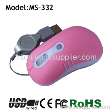 Ms-332 Retractable Wired Optical Usb Mouse 