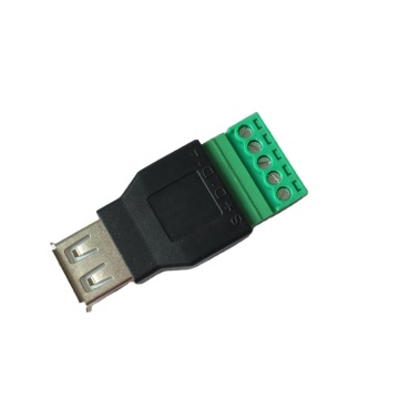 USB 2.0 Female to 5Pin Green Solder-free Screw Terminal Adapter