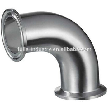 Hot Sale Hygienic Stainless Steel 90 degree clamped Elbow