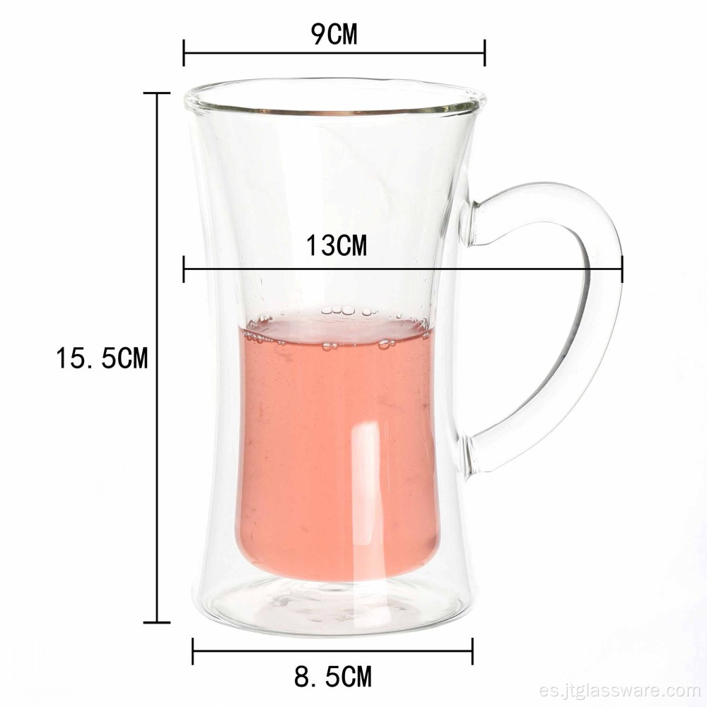 Vaso de vidrio para beber alto y delgado