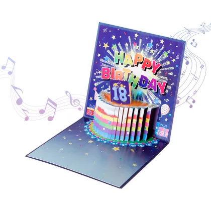 LED Pop Up Birthday Greeting Card with Sound
