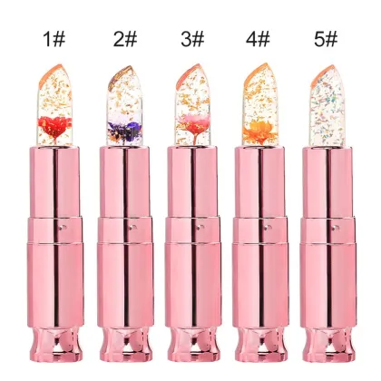 Transparent Moisturizing Temperature Color Changing Flower Jelly Lipstick