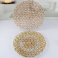 Embossed Gold And Rose Gold Glass Charger Plates